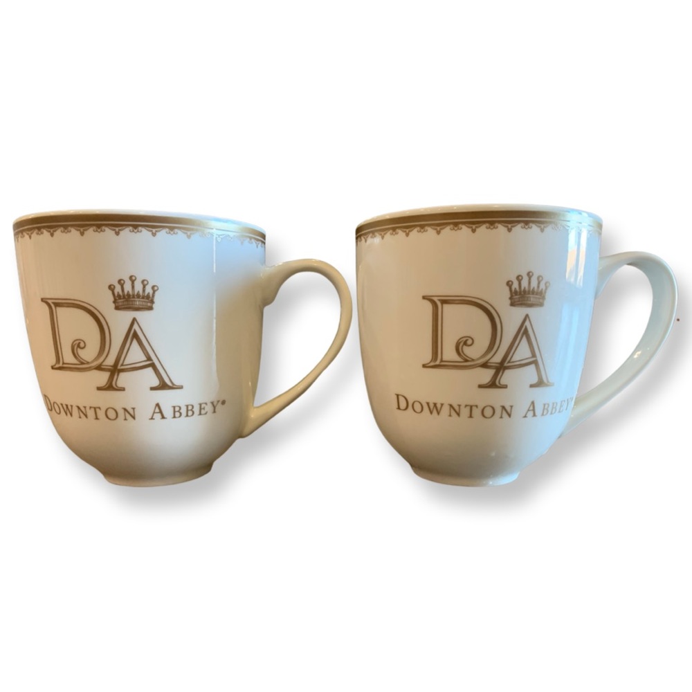 Downton Abbey Mugs Ceramic Coffee Tea World Market 2014 Set of Two